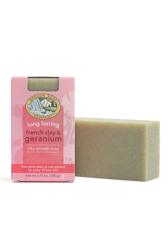 French Clay & Geranium Bar:  All Natural. Non-toxic Bar Soap