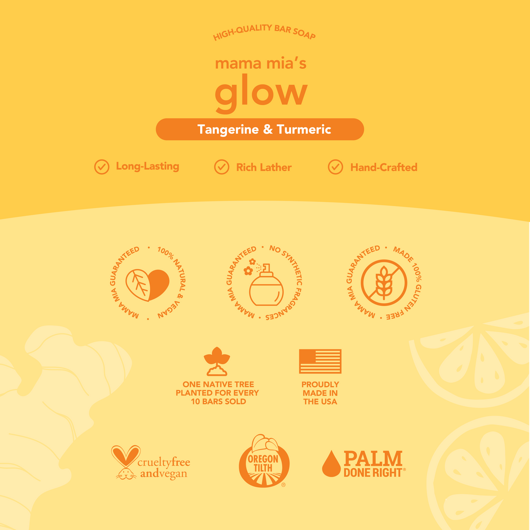 Mama Mia's Glow Organic Bar Soap, 4-pack